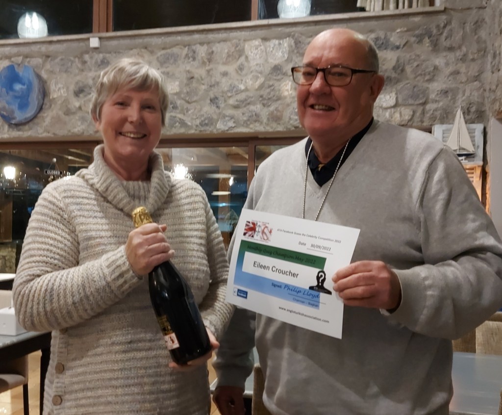 SEPTEMBER 2022 Monthly prize winner (person with the most correct guesses during the month) is: - Eileen Croucher 